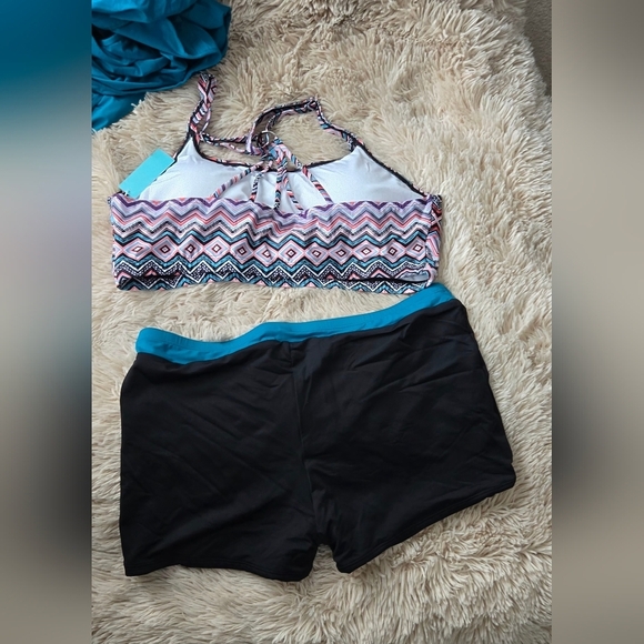 Aqua Eve 3 piece Tankini Swimsuit #1075, 1076 - Picture 3 of 14